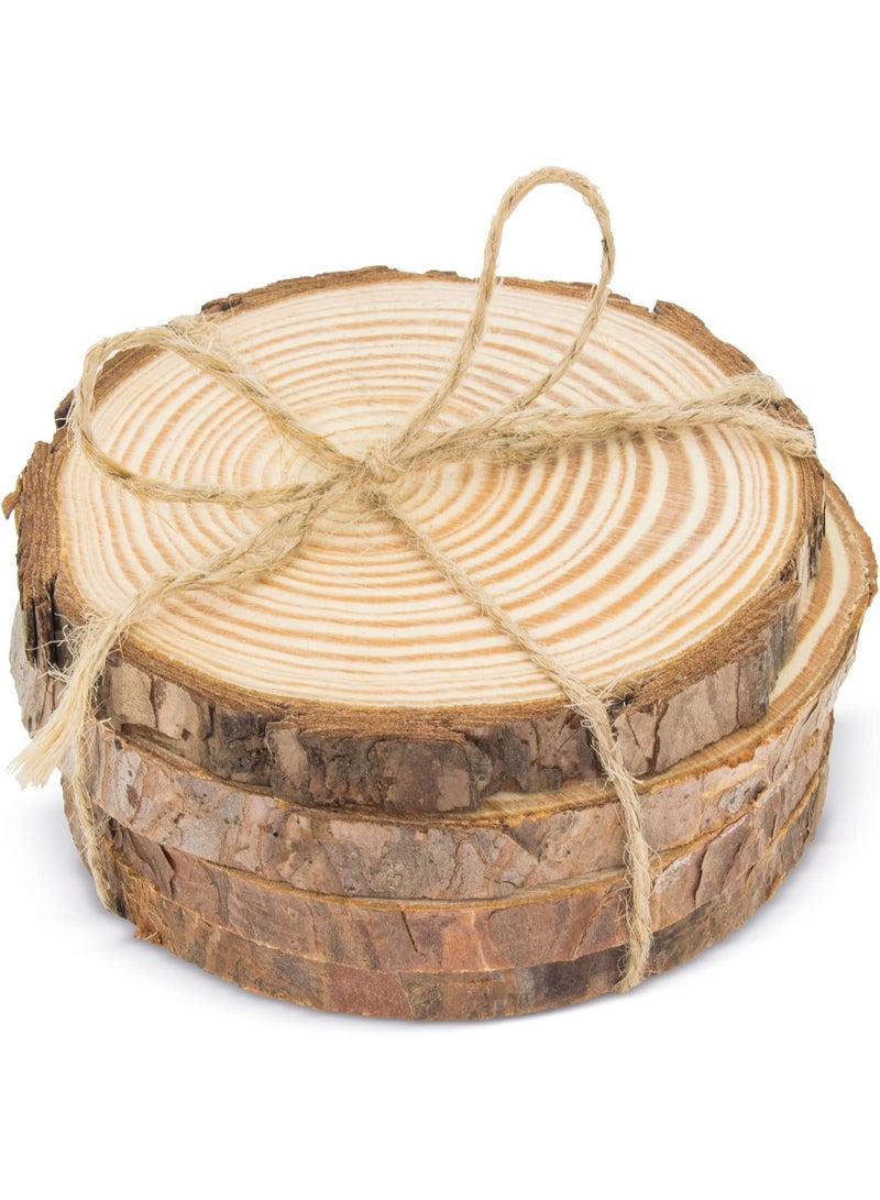 A wooden coaster in the shape of a tree trunk for hot cups and also for dishes. It can be used as decoration on your desk or in your home. A set of 4 pieces inside a box. - Image 4